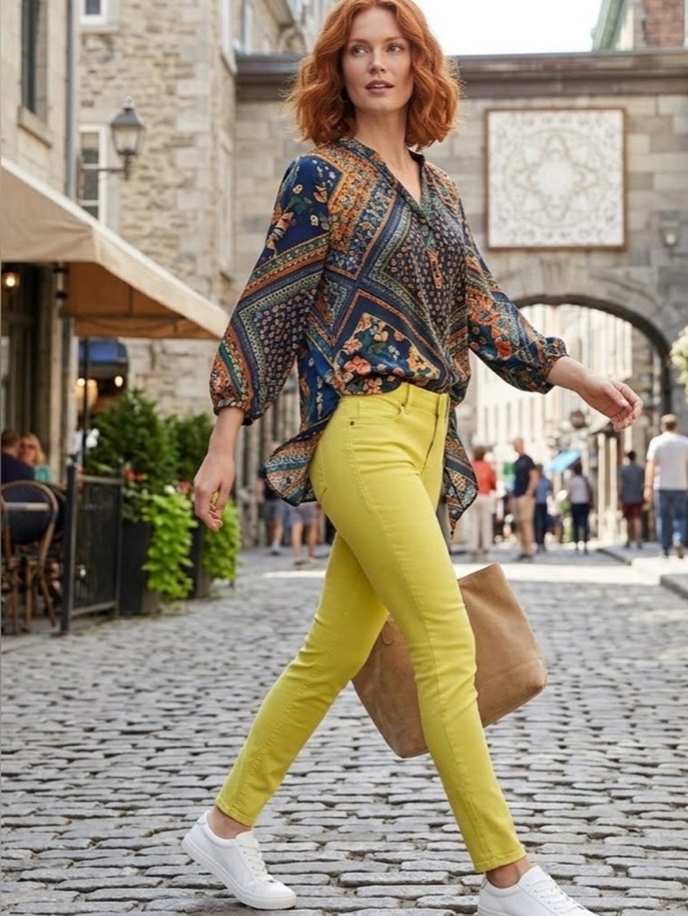 CAbi Citron Yellow Skinny Low Rise Stretchy Jeans Vibrant Style sz 2 EUC